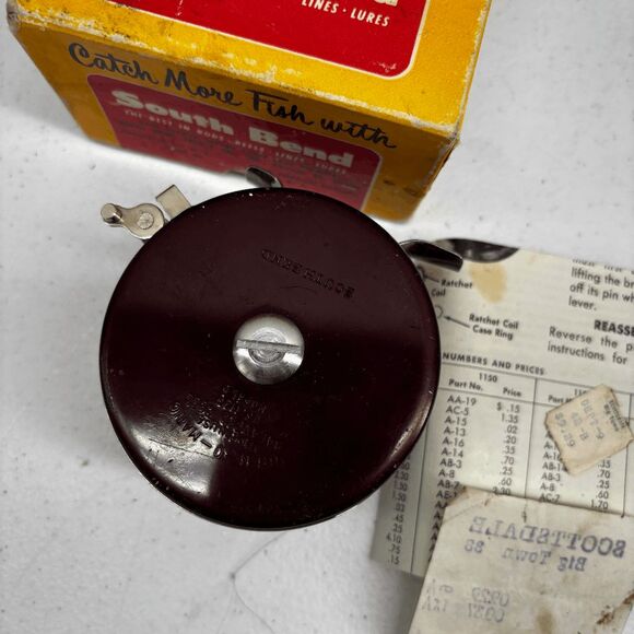 Rare Condition Vtg South Bend 1140 Oren-O-Matic Fly Reel In Box W/ Manual - NICE - Picture 2 of 12